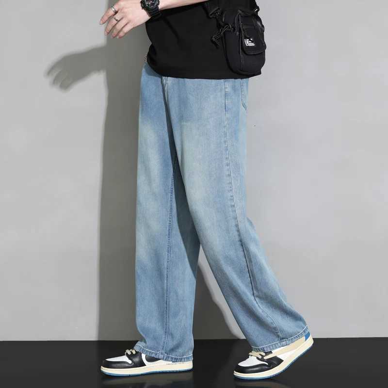 2025 Thin Cozy baggy Jeans Men Spring summer Soft Vintage Street Denim Trousers Male Clothes Korea Baggy Straight Casual PantsZ250917
