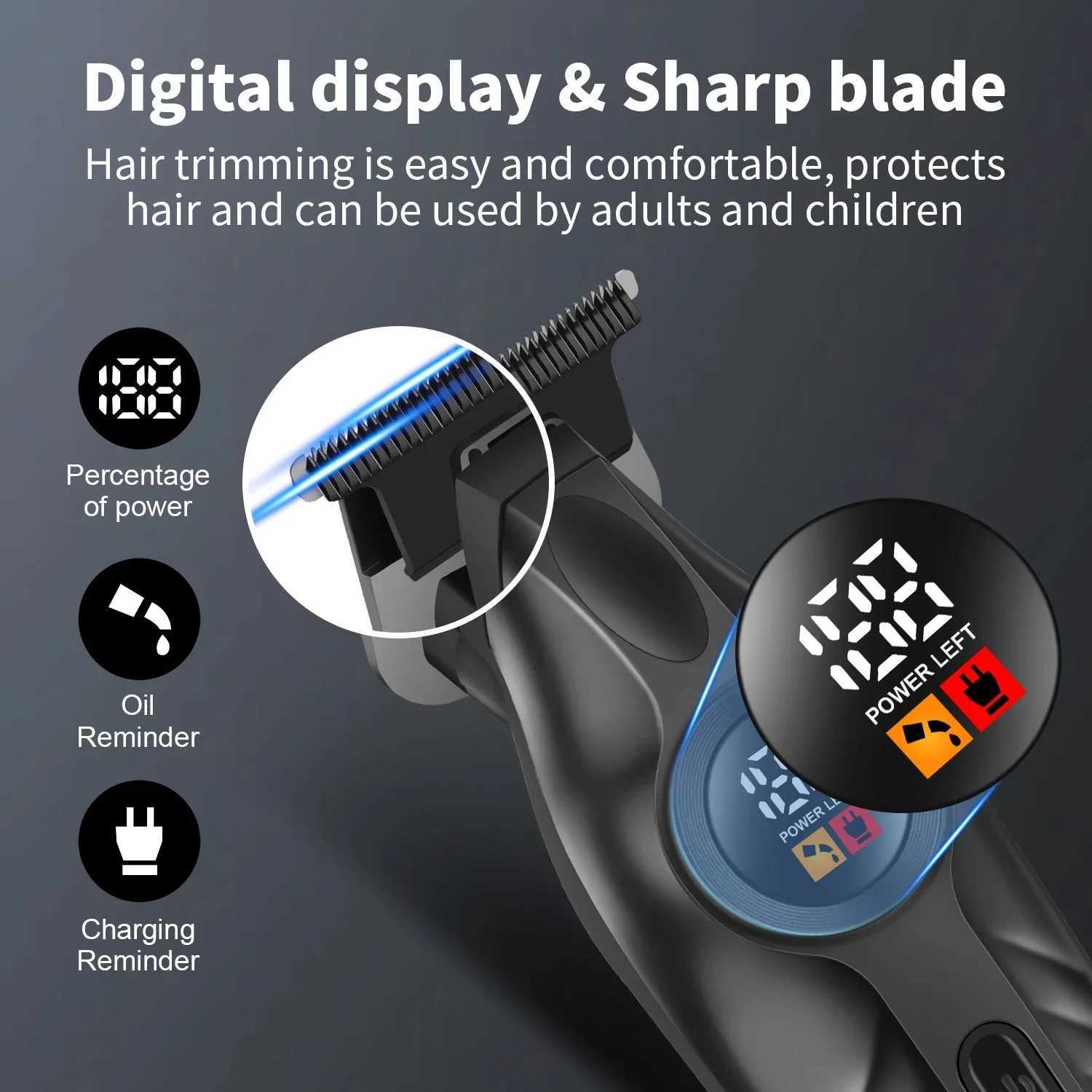 Kemei Electric Hair Trimmer Zero Gapped Edgers Hair Clipper Cordless Rechargeable Finish Hair Cutting Machine Men Beard Trimmer F250916