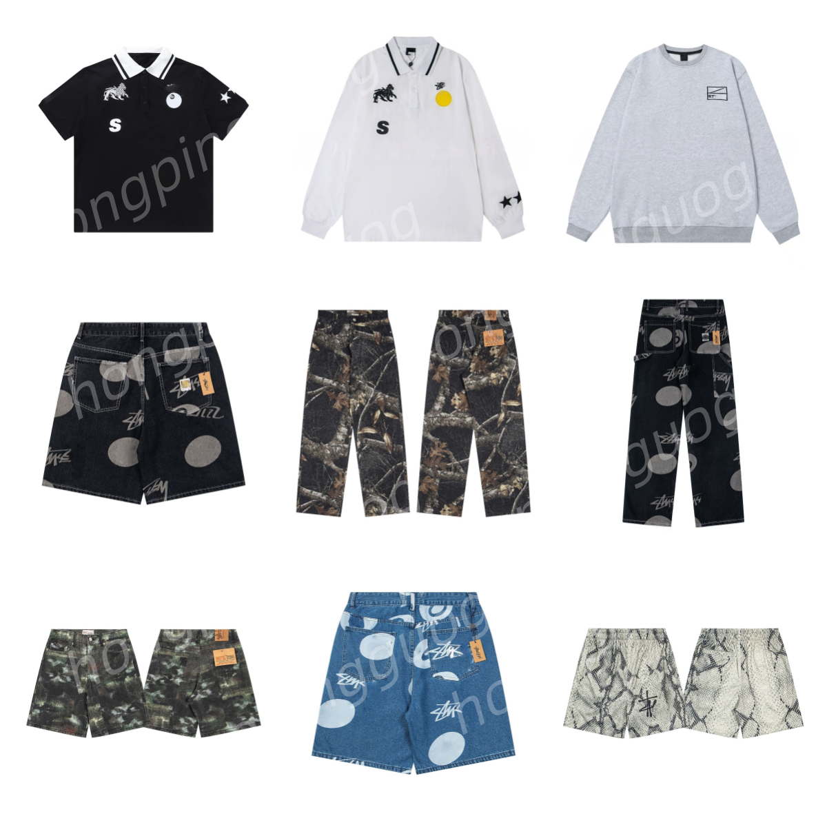 designer Men's Jeans American Retro hoodie High Street pants Loose Wide Leg sweatpants Trendy Denim Trousers Skinny Men jacket