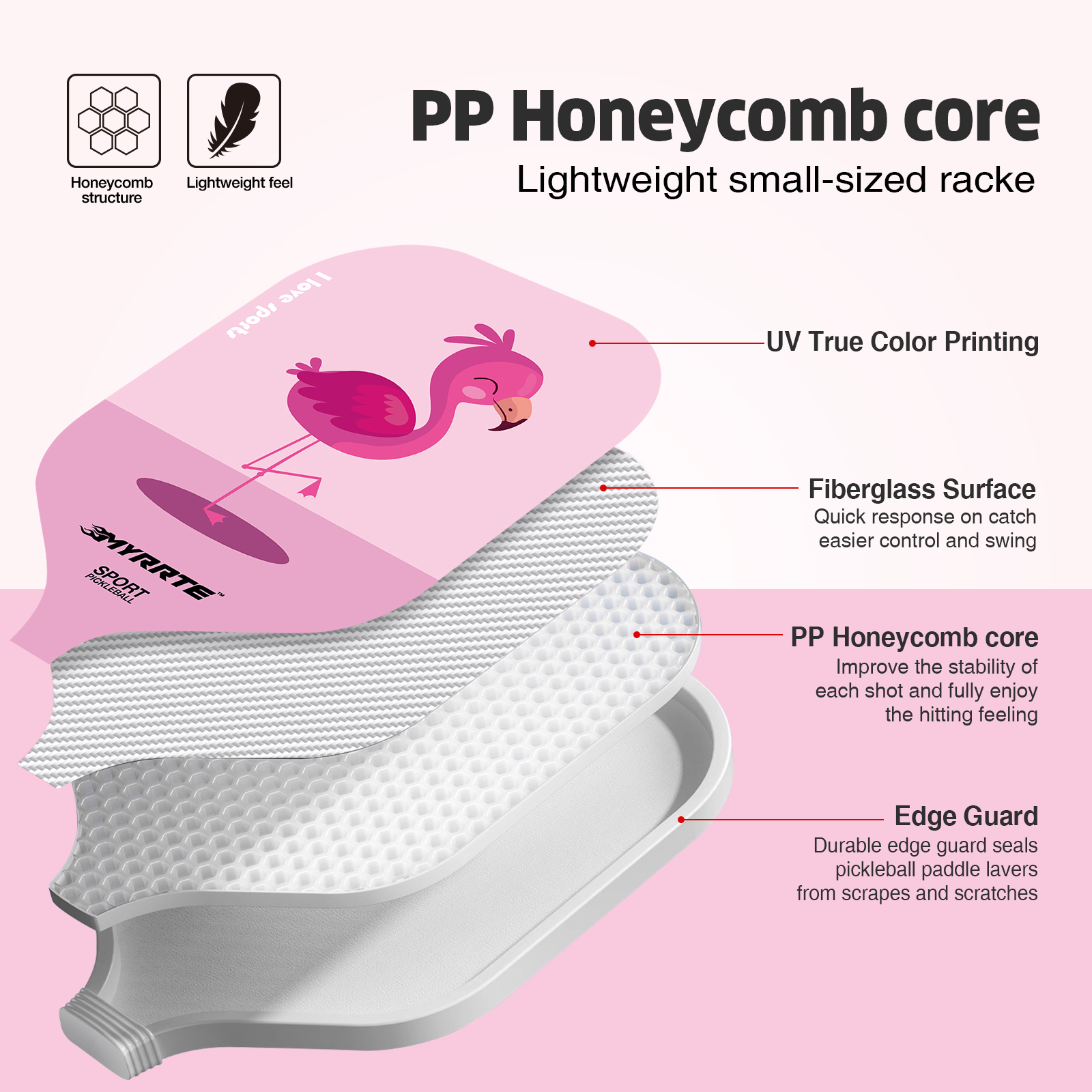 2 Pack Fiberglass Pickleball Paddles for Kids | Junior Size | Lightweight | Durable | Fast Shipping for Team Events and Tournaments