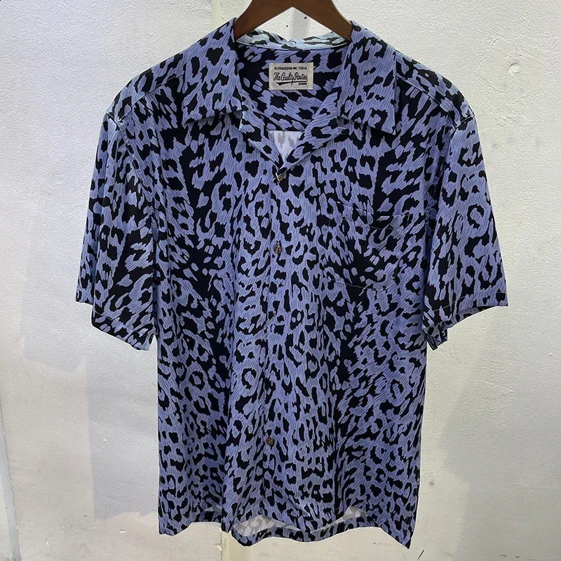 Classics WACKO MARIA LEOPARD OPEN SHIRT Summer Casual High Street Loose Men Shirt 250917