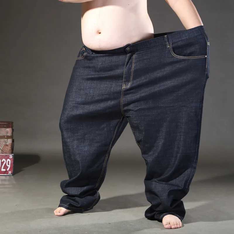Big Size Blue Jeans Men Black Extra Large Oversize Mens Elastic Stretch Denim Trousers Male Jean Brand PantsZ250917