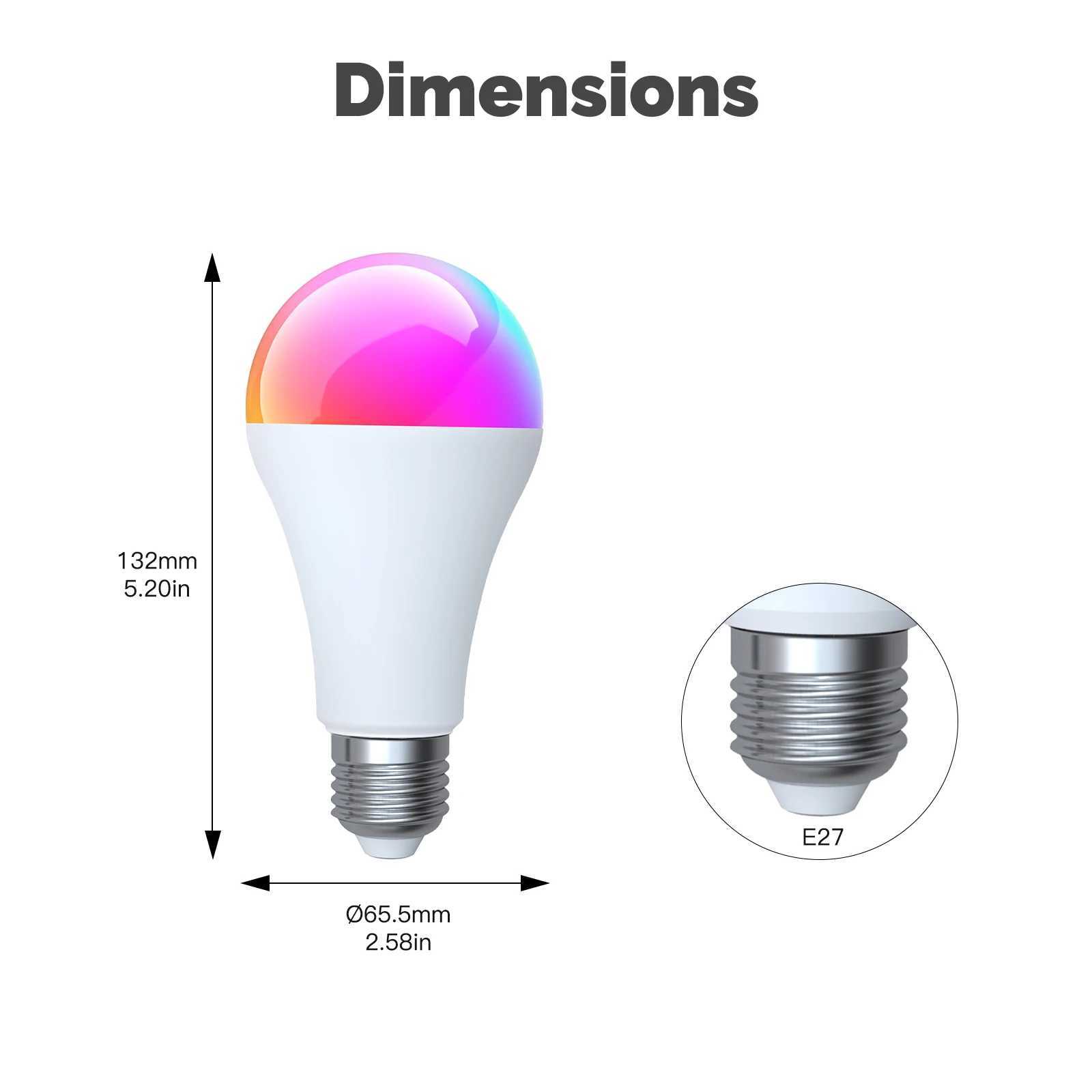 MOES Tuya Smart WiFiMatterZigbee 14W LED Bulb E27 Music Sync Functional 16M RGB Scenarios Light Intelligent Voice APP Control C250917