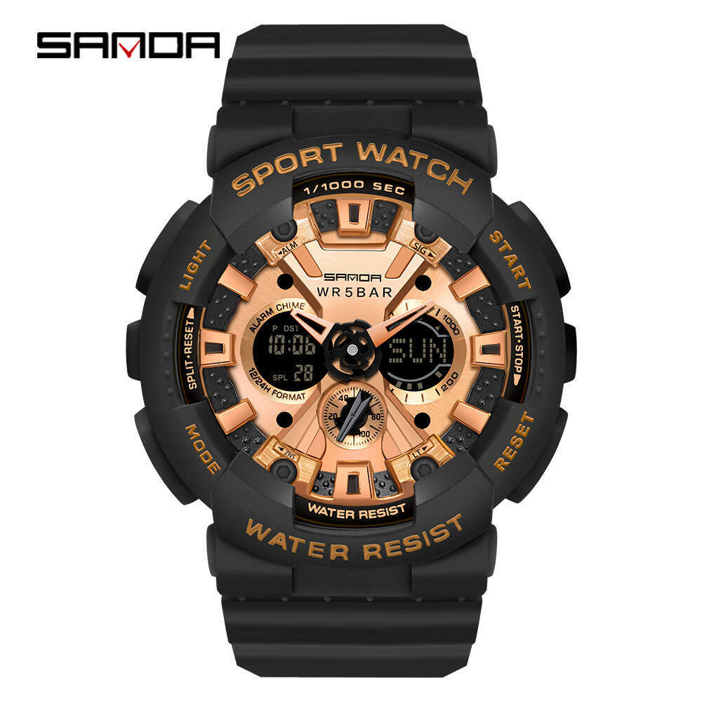 DHgargets Sanda Couple Style 6068 Small Personality Creative Dial Youth Men and Women Student Watch