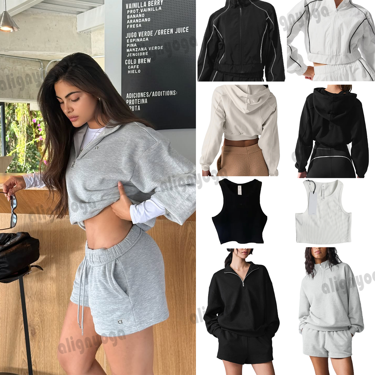 Yoga Gym Sweatpants Relaxed-fit Fitness Pants Laidback Sweatshirts on Loose Sweatwear Casual Womens Sportswear Hoodies alosetlies women clothes