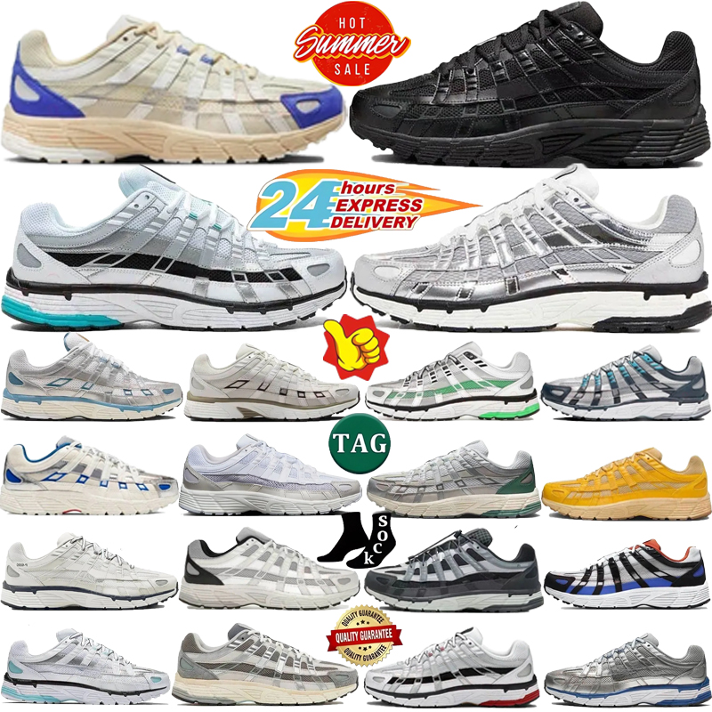 Running Shoes p6000 Designer for Men Women Sneakers Triple Black White Khaki Wolf Grey Metallic Sier Racer Blue Womens mens Outdoor Sports Shoes With Box