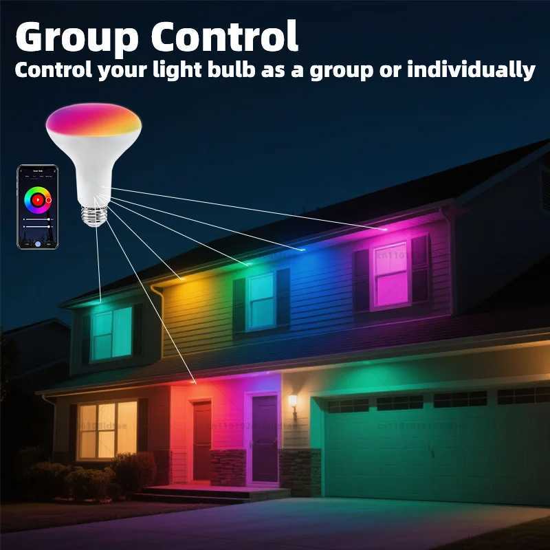 TUYA Wifi Smart Bulb BR30 E26 10W lamps Led RGBCW Smart Light Alexa Google Assisatnt Voice Control Timing APP Group C250917