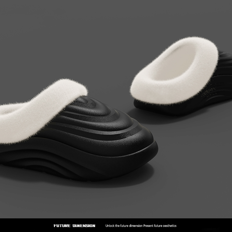 male cotton slippers wear nonslip waterproof mao mao slippers at home indoor padded warm cotton mop in winter