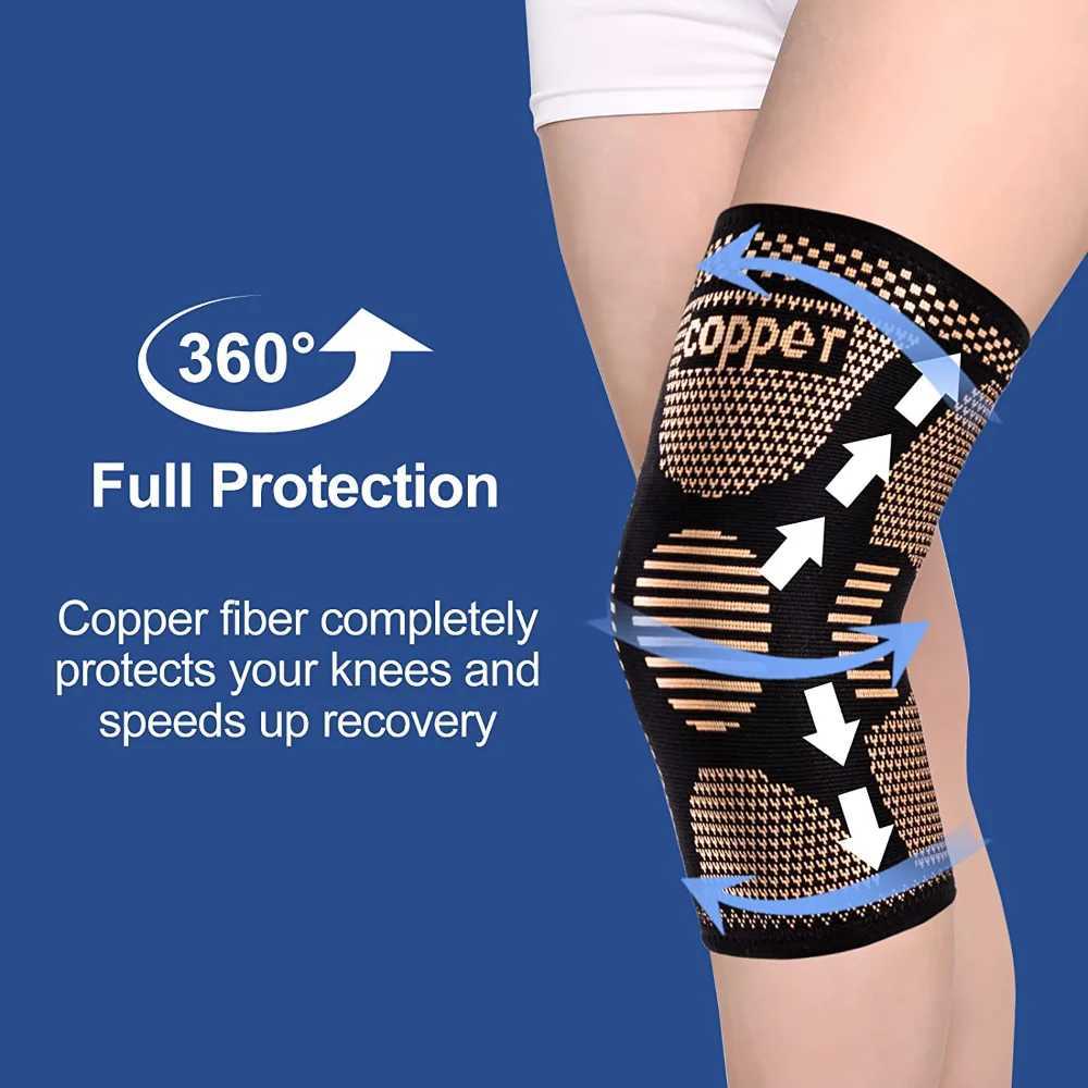 Copper Knee Brace Knee Support Compression Sleeves Knee Pads for SportMeniscus TearACLArthritisJoint Pain ReliefWorking Out J250917