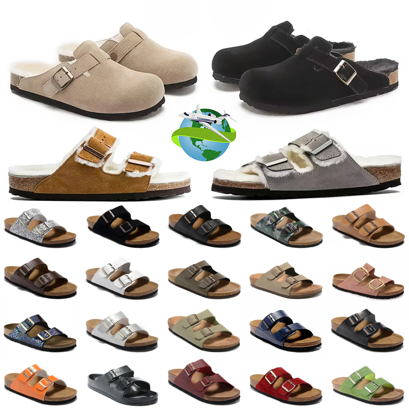 Designer fur winter Sandals slippers sliders clogs sandal silde men women Mule Suede Leather felt Sliders Buckle Strap Flat Sandals 35-46 with box
