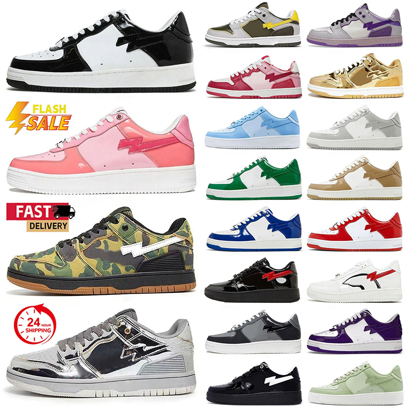 Luxury brand Designer Casual Shoes for Men Women Sk8s Low Sneakers Stas White Silver Brown Ivory Black Camo Purple Orange Brown Beige Navy Camouflage Trainers