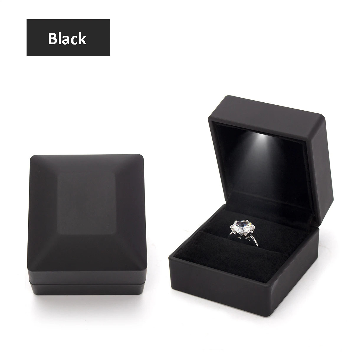 Ring Box Led Light Proposal Engagement Ring Boxes Jewelry Gift Box Red Wine Ring Case For Wedding ValentineS Day Anniversary 250916