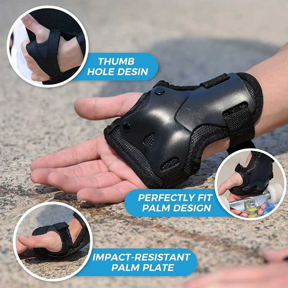 6Pcsset Protective Gear Set Skating Knee Pads Elbow Pad Wrist Hand Protector for Kids Adult Cycling Roller Rock Climbing Sports J250917