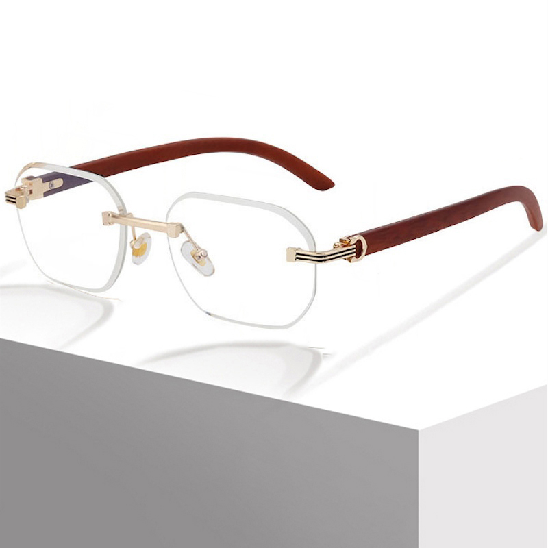 Rimless Sunglasses Men Vintage Women Retro Y2K Luxury Brand Trendy Frameless Punk UV400 Eyewear Glasses CB