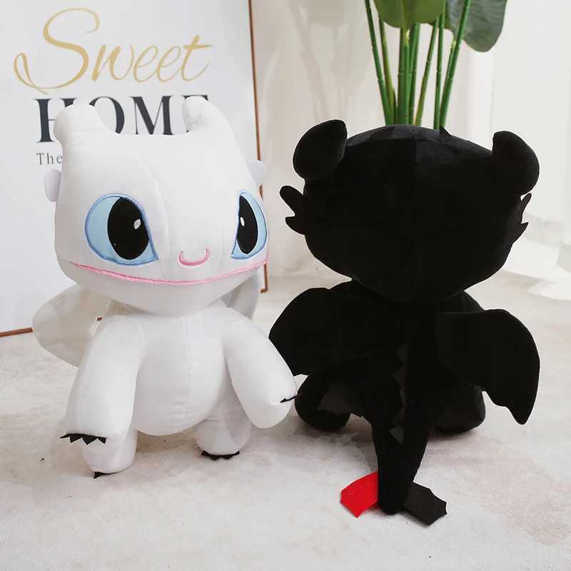 Big size Plush Toys Plushie Toothless Doll Kaii White Black Dinosaurs Animal Stuffed Decoration GiftXJ250916