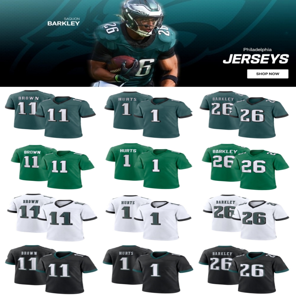 26 Saquon Barkley Jalen Hurts EaglesJerseys Super Bowl LIX custom Jerseys Kenny Pickett Jason Kelce Brown Miles Sanders DeVonta Smith Haason Reddick Swift