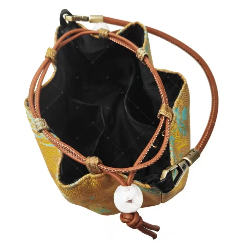 Luxury Bag Top Shoulder Bag Intangible Cultural Heritage Tiger Town Five-Poison Pattern Handbag Song Jin New Chinese-Style Women Bag Bucket Bag Crossb