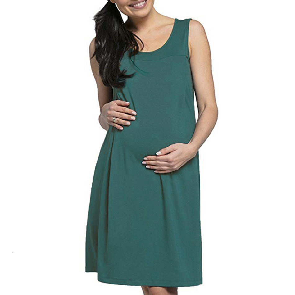 Maternity Wear Hospital Maternity Pajamas Solid Color Breastfeeding Dress Comfortable 250904