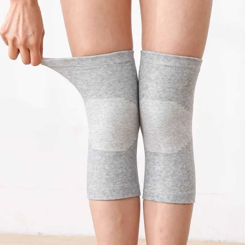 1 Pair Knee Support Protector Leg Arthritis Injury Gym Sleeve Elasticated Bandage knee Pad Charcoal Knitted Knee pads Warm J250917