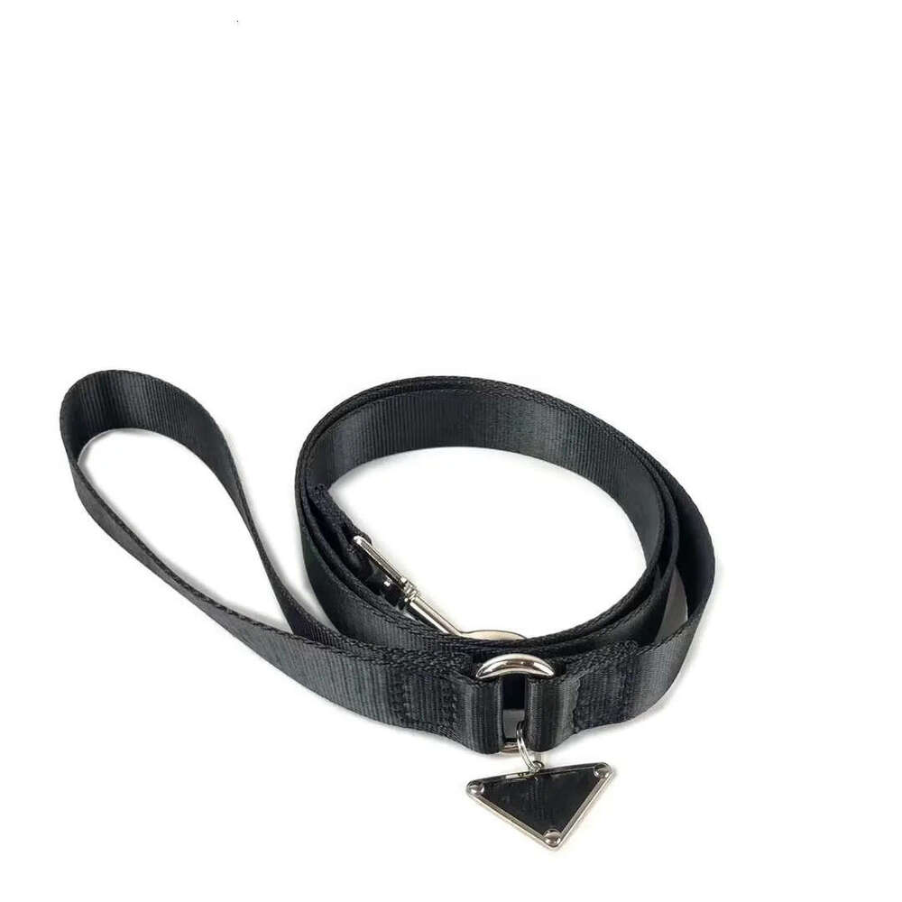 2025 new Designer Dog Collar Set Adjustable Durable PU Leather Pet Collars Inverted Triangle Metal Tag Pendant for Small Medium Dogs Leash with Poop B