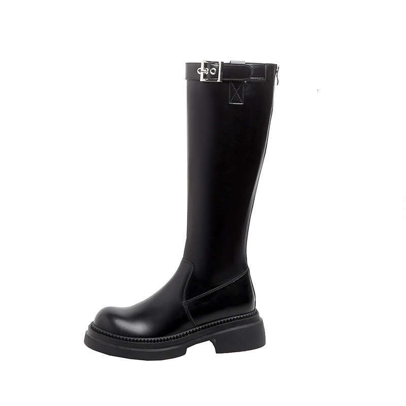 Over-the-Knee Women's Autumn Winter New Thick-Soled Belt Buckle Riding Versatile Fashion Slim Boots