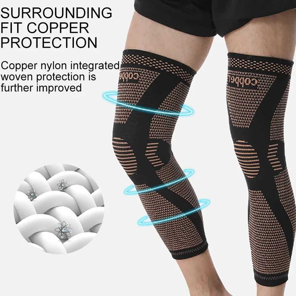 2Pcs Copper Full Leg Sleeve Long CompressionKnee Braces for Women MenKnee Compression SleevesKnee Support for ArthritisSport J250917