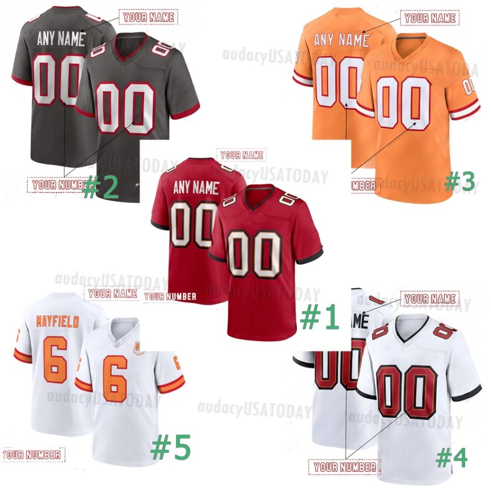 Baker 6 Mayfield Tom 12 Brady 2025 Football Jersey Mike Evans Bucky Irvin Chris Godwin Jr. Emeka Egbuka Vita Vea222