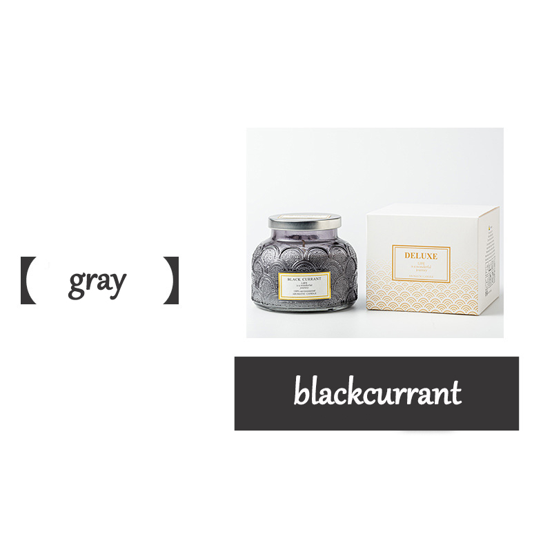 Small Mouth Engraved Glass Candle Jar with Lid for Indoor Aromatherapy Bedroom Scented Candles Wholesale