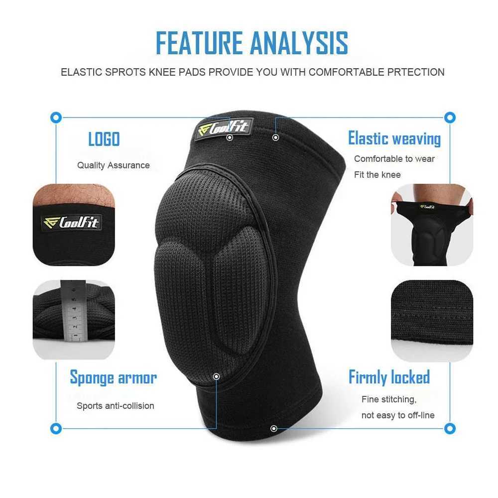 1Pair Protective Knee Pads for Men WomenThick Sponge Gym Volleyball Extreme Sports AntiSlip Collision Avoidance kneepad Brace J250917