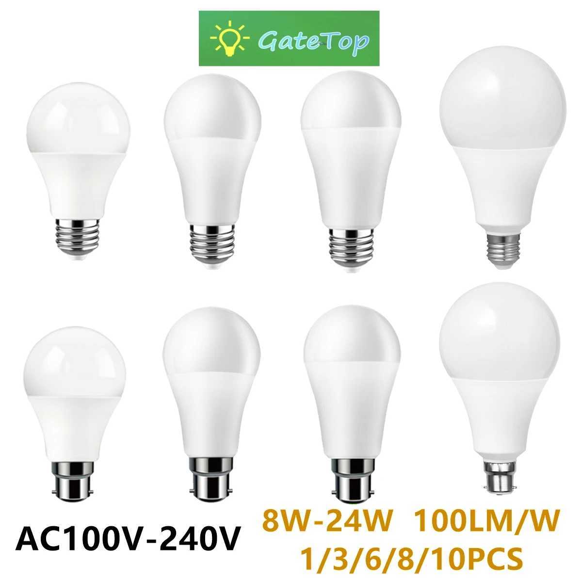 Factory direct LED bulb full voltage AC120V AC230V 8W24W B22 E27 high lumen without flicker 3000K4000K6000K warm white light C250917