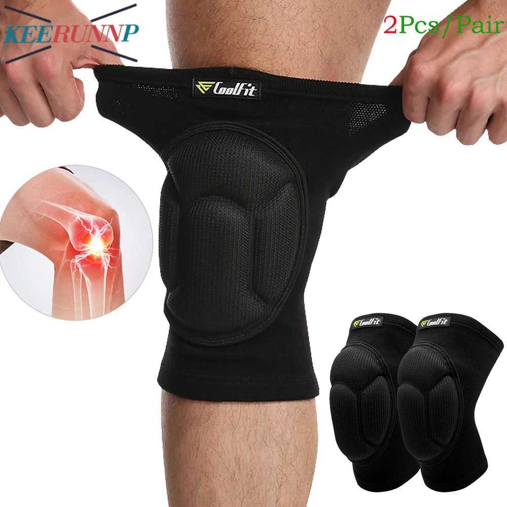 1Pair Protective Knee Pads for Men WomenThick Sponge Gym Volleyball Extreme Sports AntiSlip Collision Avoidance kneepad Brace J250917