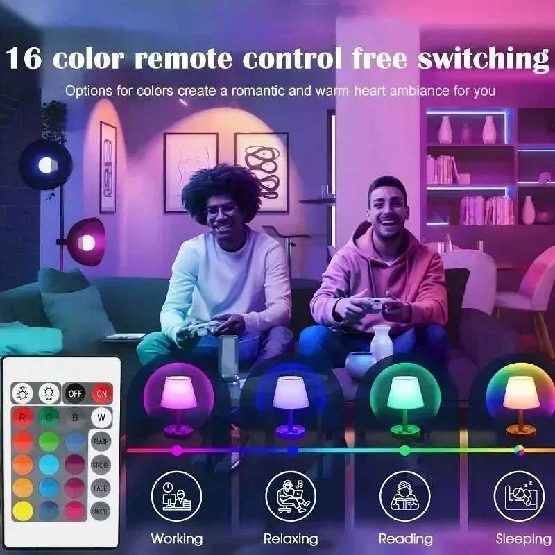 RGB Bulb LED Multicolor Bulbs 16 Colors E27 Base 220V Household Lighting Dimmable 24 Key Remote Control Atmosphere Neon Light C250917