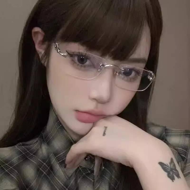 Rimless Rectangle Sunglasses Men Women Fashion Vintage Shades Brand Design Ocean Lenses Sun Glasses UV400 Metal Eyewear ddmythur