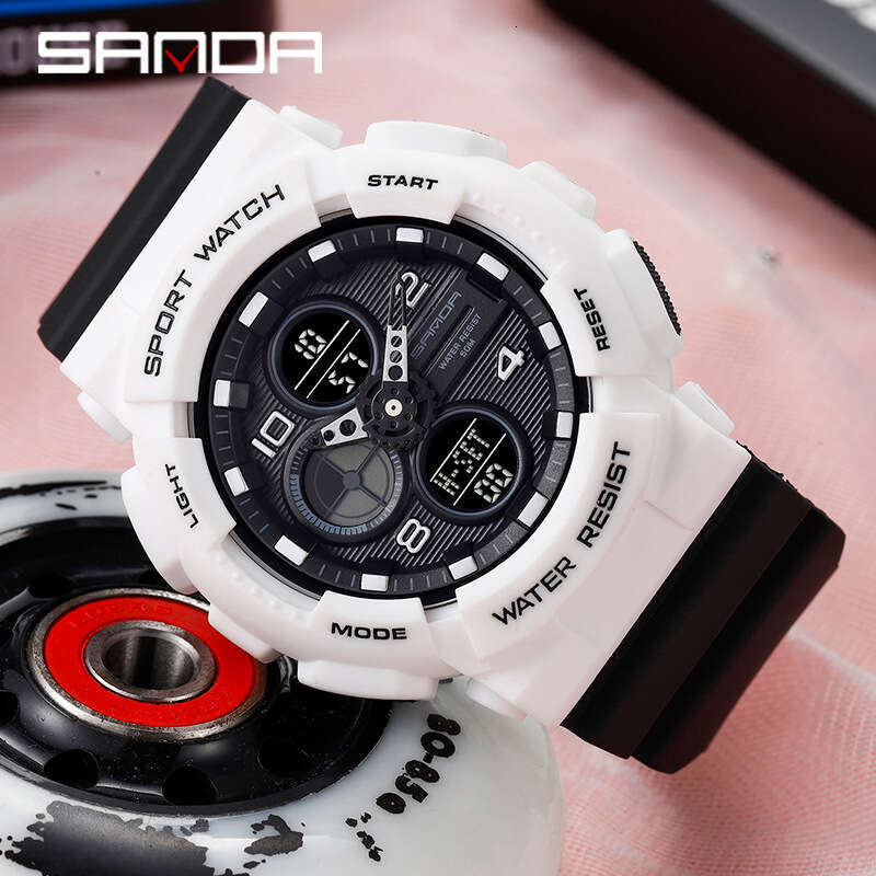 DHgargets Sanda Fashionable Sports Multifunctional Student Electronic Men's Waterproof Quartz Watch