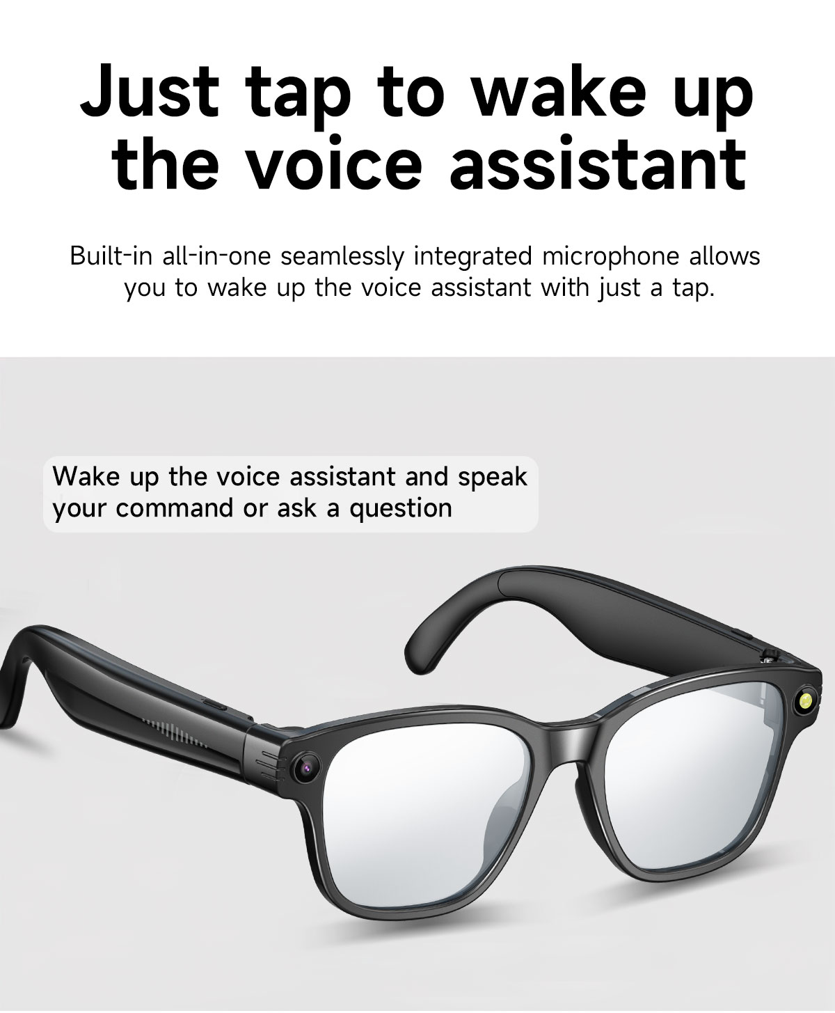 Smart Camera Glasses for Photos Audio Videos | 8MP HD Recording, 7H Battery, Lightweight AI Glasses for Men and Women 4G Memory Card-Anti-Blue Lights 