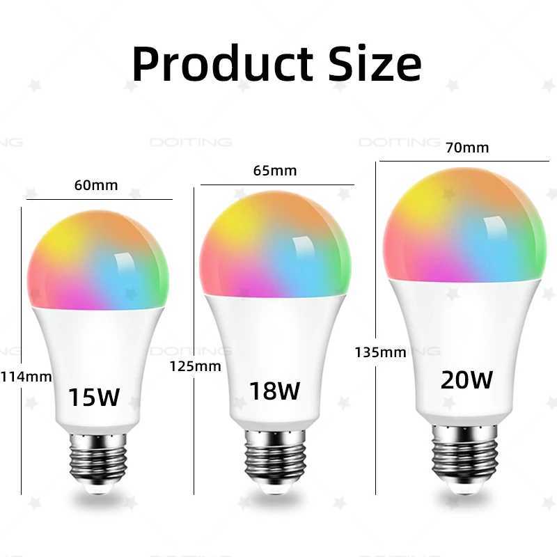 WiFi E27 Smart Dimmable Bulb RGBCW Colorful 220V LED Light App Adjust Dimmable Support Alexa Google Home Voice Control C2509171