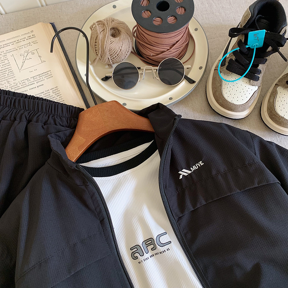 2025 New Autumn Boys' Outfit Korean Style Jacket & Cargo Pants Children's Clothing Free Shipping Handsome Sets