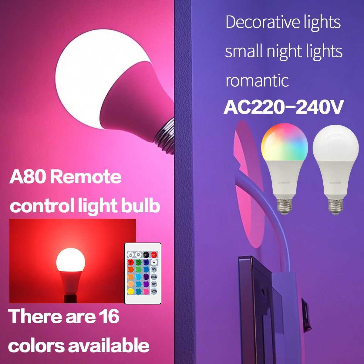 110PCS Dimmable RGB LED Bulb Lamp Super Bright 20W AC 220V Red Green Blue Yellow Light Colorful Change for Bedroom LivingRoom C250917