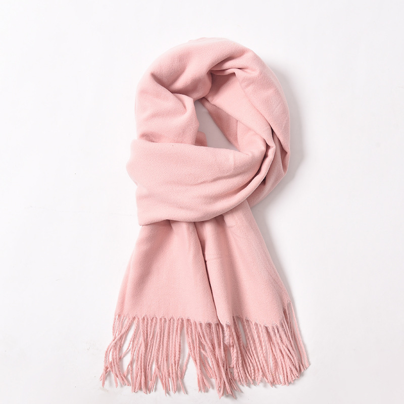 K1938 Japanese Mori girl style cotton and linen scarf women's autumn and winter solid color literary long thin versatile scarf