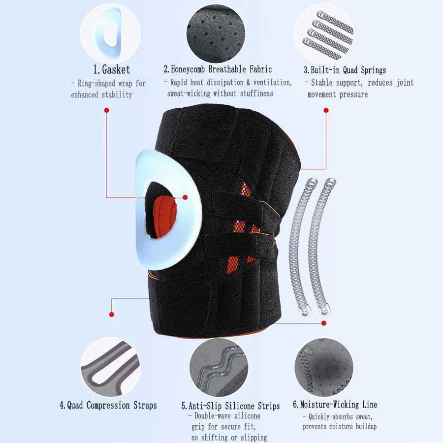 Adjustable Knee Pads and Pressure Silicone Anti Slip Design of the Sports Knee Brace Side Stabilizer for Running Hiking Outdoor J250917