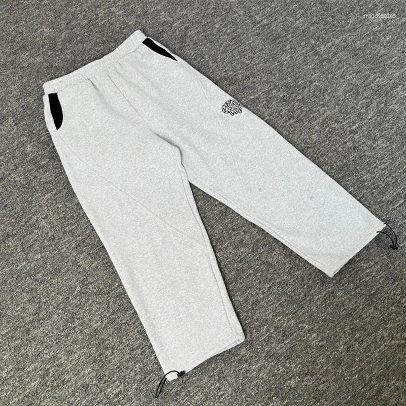 Men's Hoodies Grey Embroidery Hoodie Sweatpants Men Women High Street Exquisite Embroidery Letter Sweatshirt 2026 Fall Winter Style Pullover