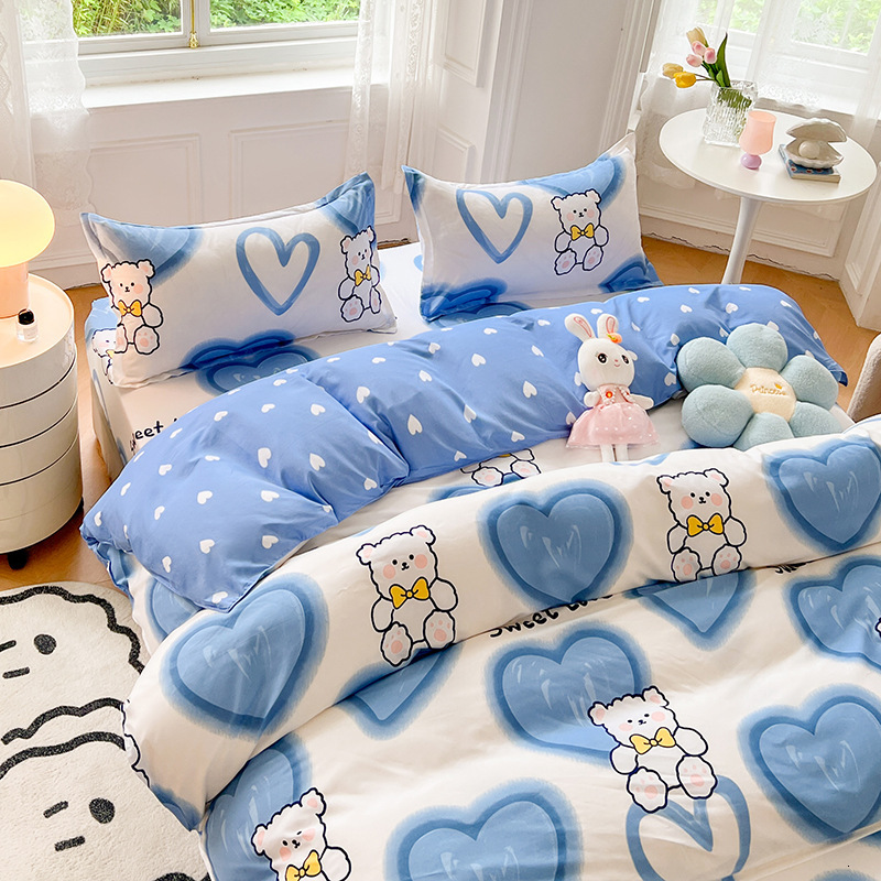 K3220 Four-Piece Simple Dormitory Sheet Three-Piece Bedding Set Bed Bag Taiwan