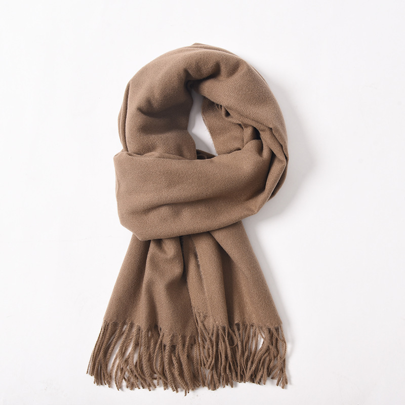 K1938 Japanese Mori girl style cotton and linen scarf women's autumn and winter solid color literary long thin versatile scarf