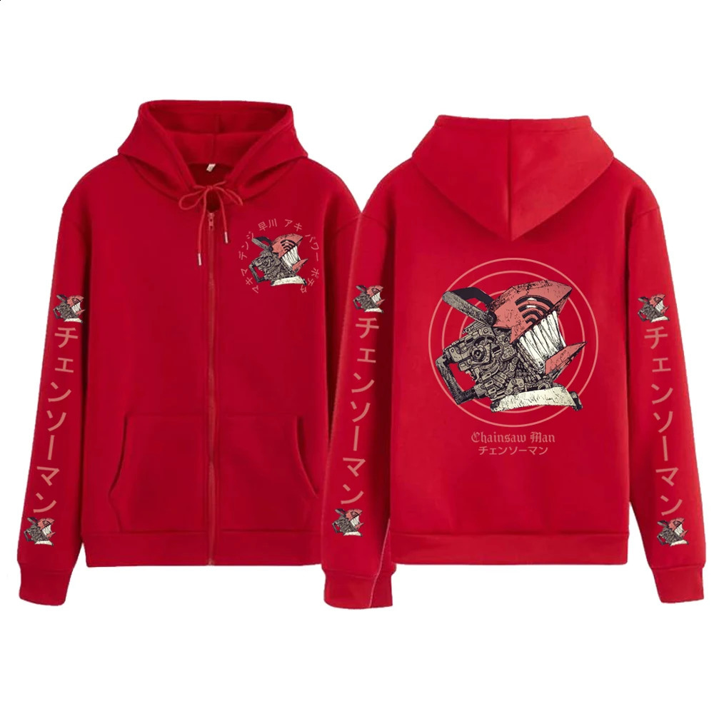 Man Chainsaw Anime Sweatshirt For Men And Women Harajuku Zipper Jacket Pullover Oversize Zip Up HoodiesDenji Printed Hoody 250916