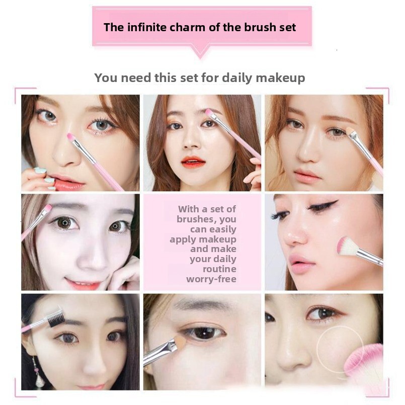 5-piece Makeup for Beginners, Ultra-Soft Full Set Professional Blush Eyeshadow Contour Brush, Foundation Brush high quality