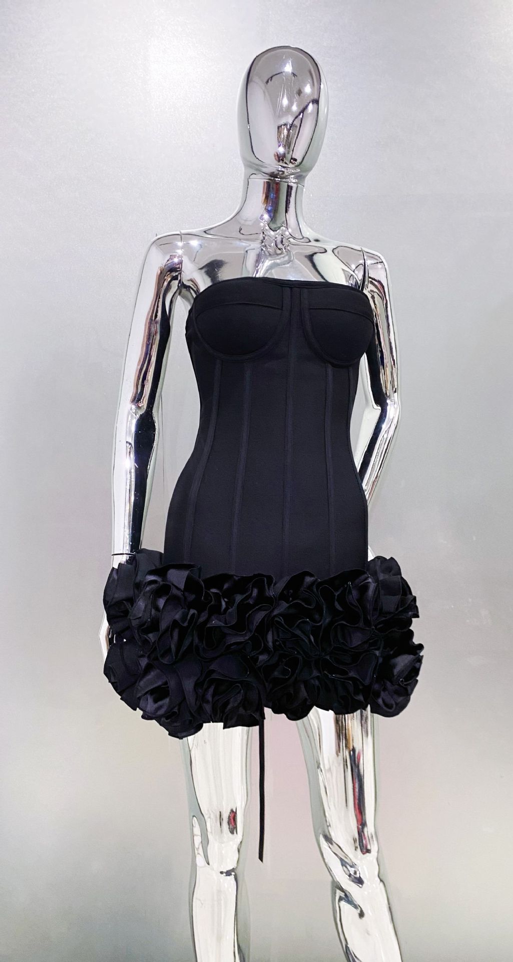 Casual Dresses Women Sexy Black Cut Out Bodycon Bandage Skirt Two Piece Set 2025 Celebrity High Streeet Evening Birthday Club Party Outfits