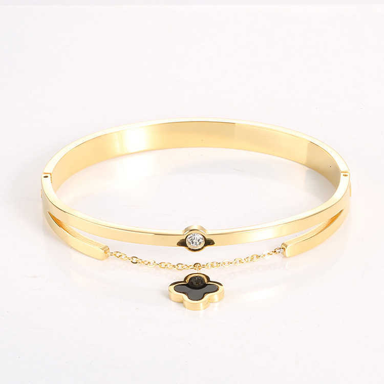 Jewelry Stainless Fashion Steel Luxury Set Golden Women Bangle Bracelet Flower Charm Finger Rings For Men Women Jewelry Set Gift Gg250917