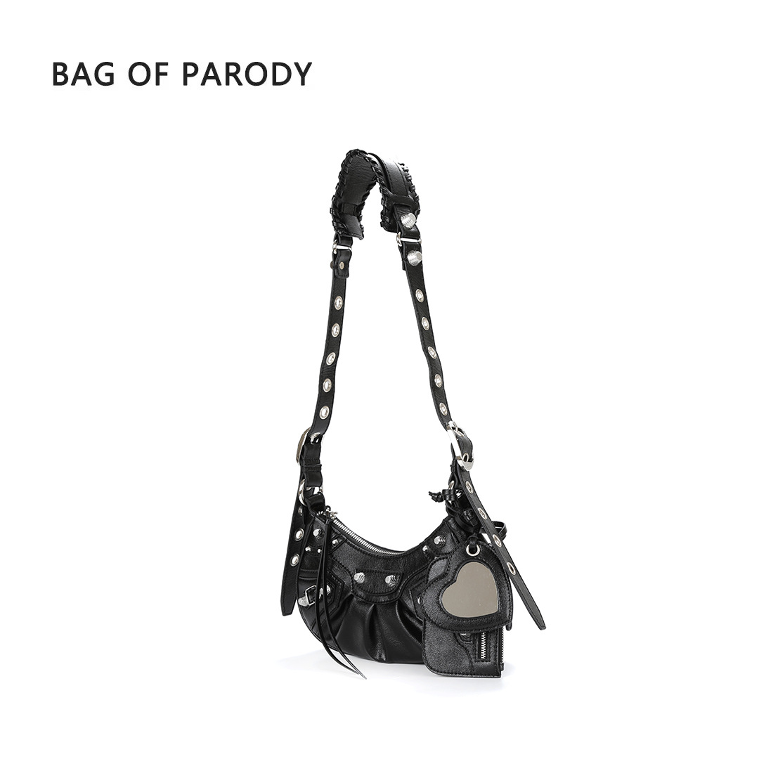 BAG OF PARODY designer bag Light luxury high quality Willow nail bag spicy girl armpit bag monthly tooth bag shoulder bag half moon motorcycle bag