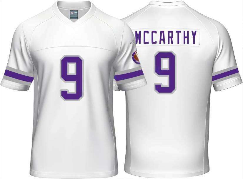 Custom Mens/Youth Football ed T-Shirt for Sports Fan Purple/White No Brand/s JEfferson jersey Free shipping