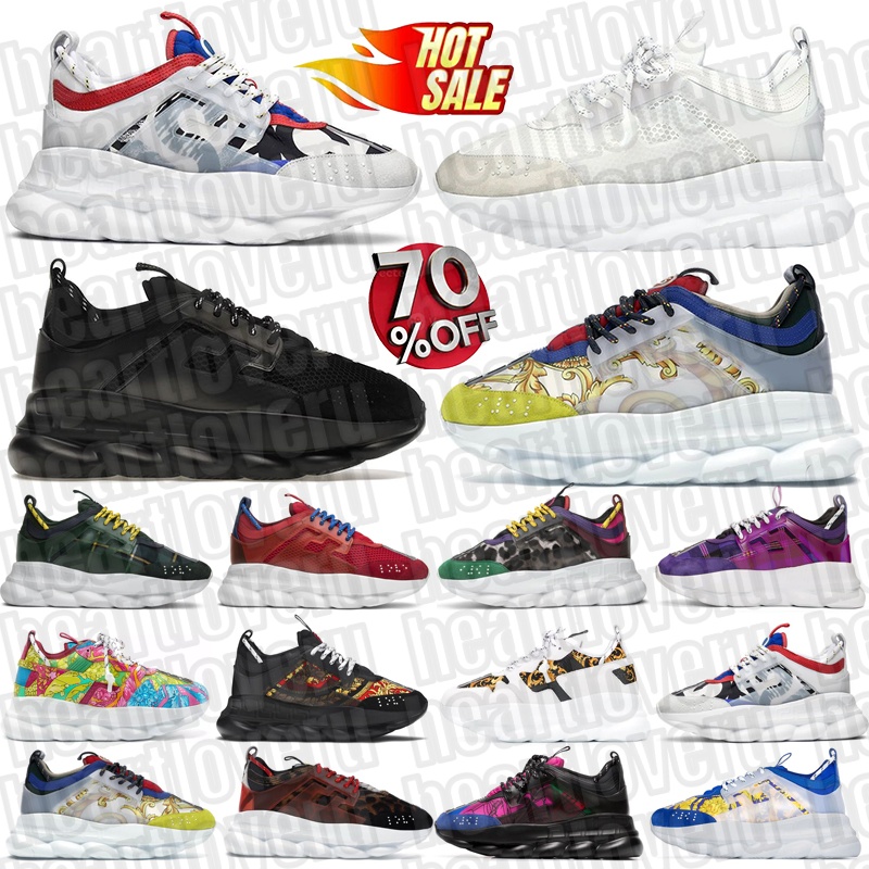 Designer Shoes Chain Reaction men women platform Sneakers Rubber Suede Triple Black White Bluette Gold Red Cherry mens casual trainers chaussures